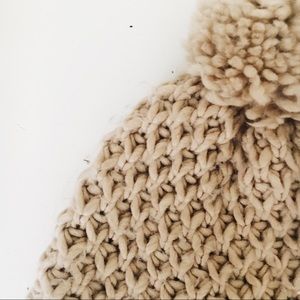 Old Navy Accessories - Old Navy Beige Knitted Pom Pom Hat Old Navy Accessories - Old Navy Beige Knitted Pom Pom Hat
